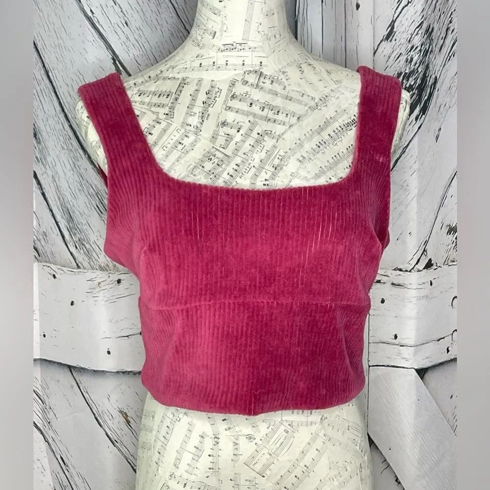 Maeve Anthropologie Cropped Cami Ribbed Velour M
